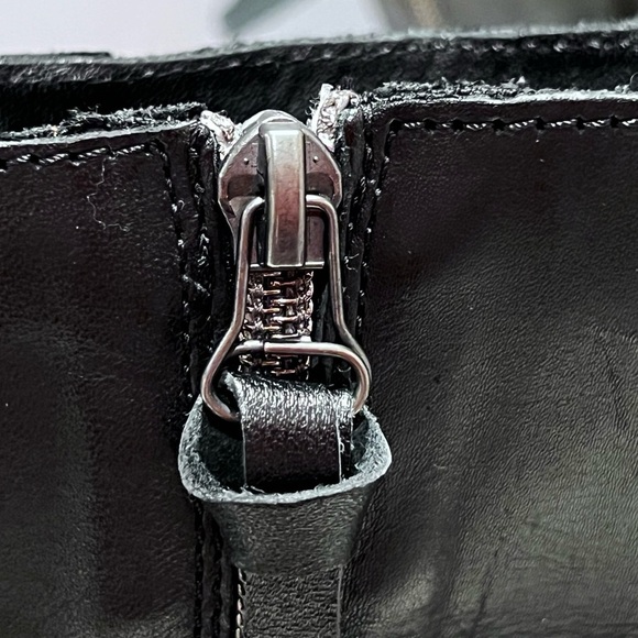 NWT.  Cumbia Black Chunky Heeled Leather Boots - Picture 6 of 10